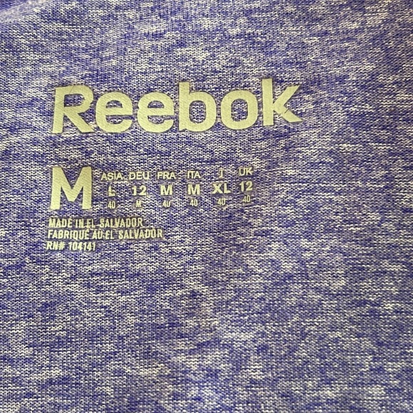 Reebok Dri-Fit Tee Short Sleeve Shirt V-neck Purple in Color Size Medium NWOT - Picture 4 of 5